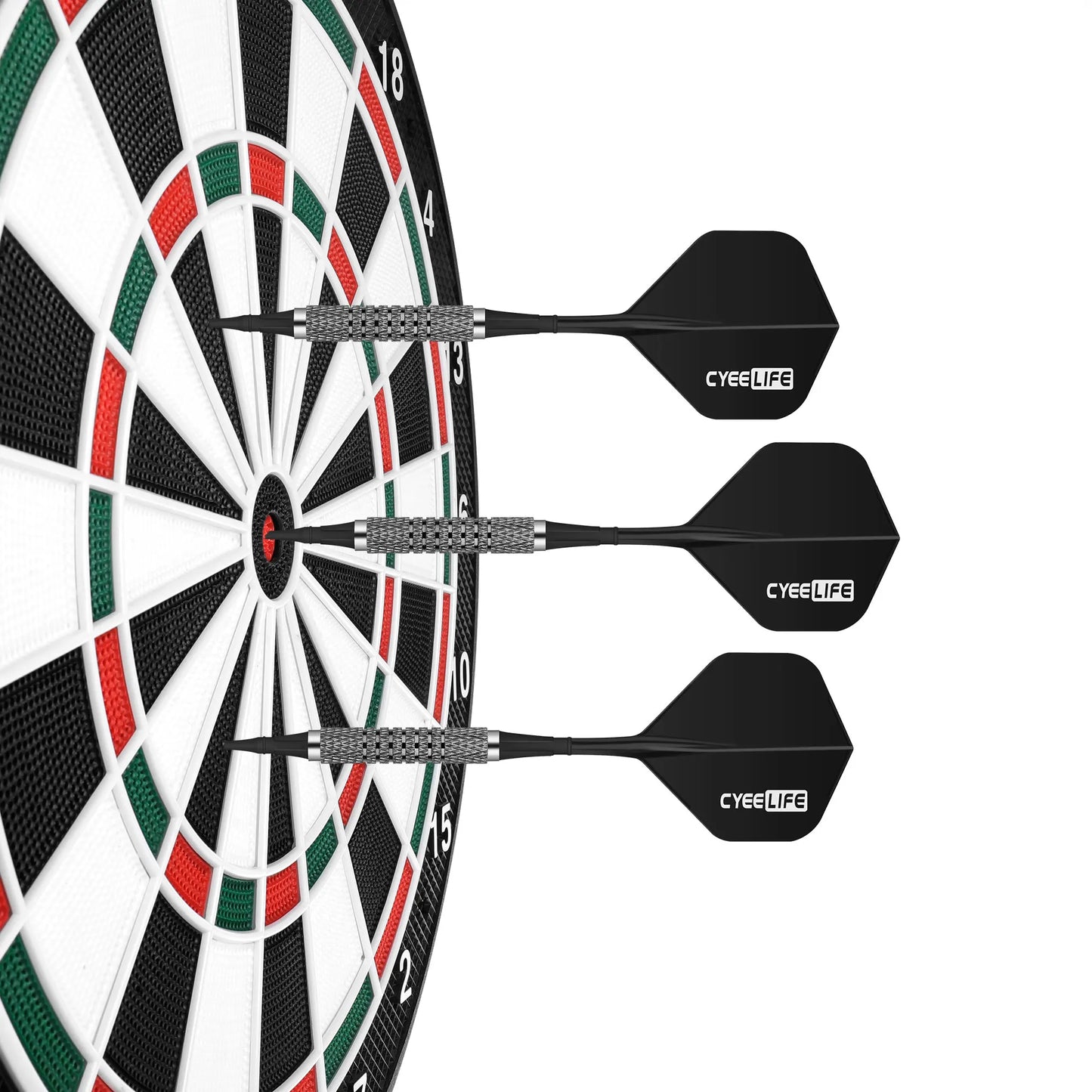 CyeeLife 12/14g Soft tip darts set 12 Packs with 4 Colors one piece Flights,100 plastic points(4 Colors each 25pcs)