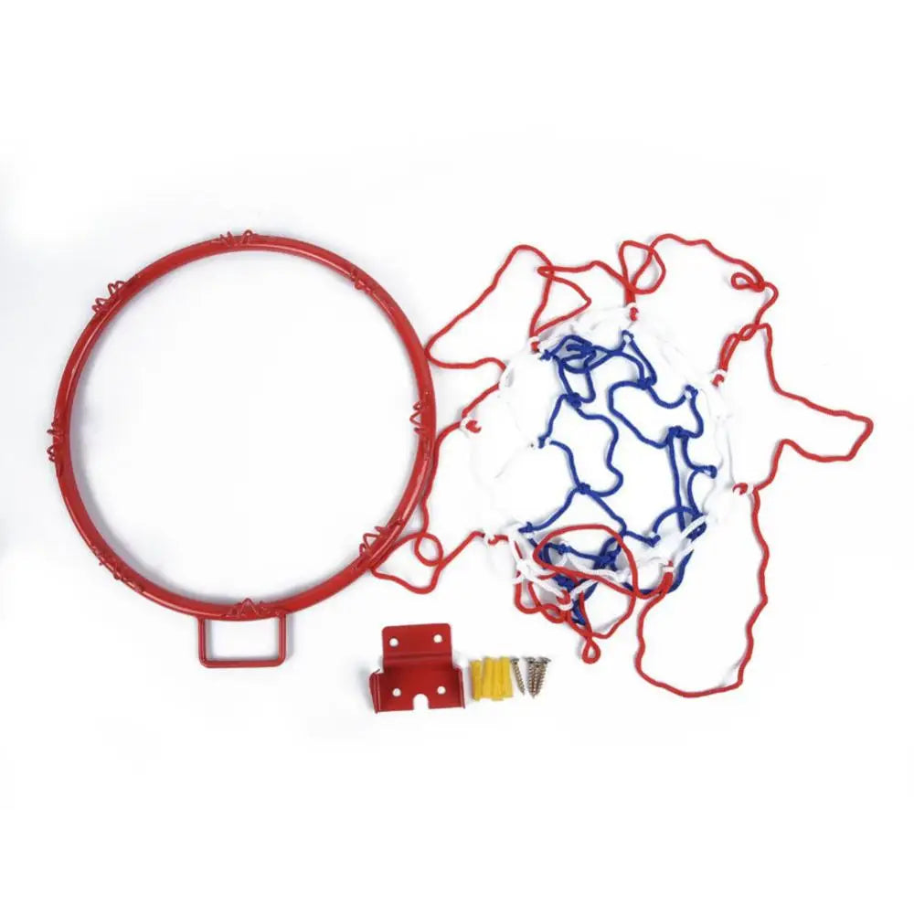 32cm Wall Mounted Basketball Hoop Netting Metal Rim Hanging Basket Basket-Ball Wall Rim with Screws Indoor Outdoor Sport