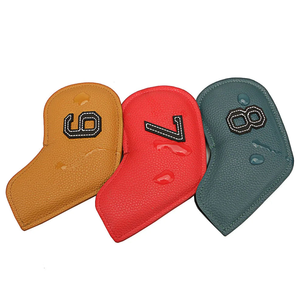 10pcs/set Golf Iron Headcover 3-9,P,S,A, Club Head Cover Embroidery Number Case Sport Golf Training Equipment Accessories