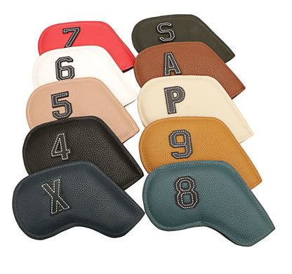 10pcs/set Golf Iron Headcover 3-9,P,S,A, Club Head Cover Embroidery Number Case Sport Golf Training Equipment Accessories