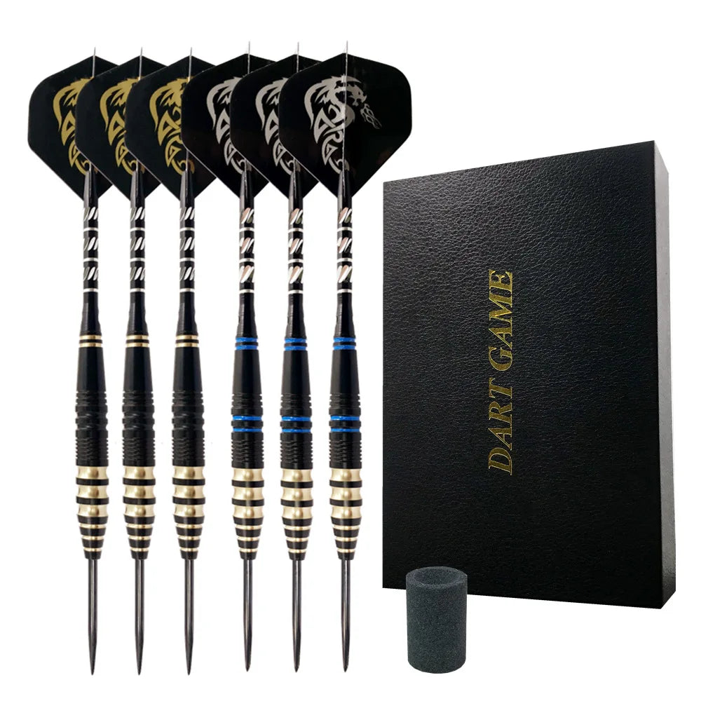 New 6pcs/set 23g Tungsten Steel Needle Darts Gift Box Set with Grindstone for High-quality Dart Game Competition