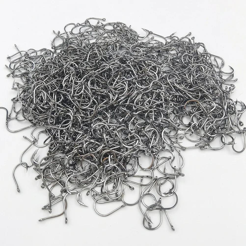 50pcs Eyed Fish Hook Barbed High Carbon Steel Barb Hooks Accessories Sea Feeder for Fishing Equipment Carp Tackle Goods