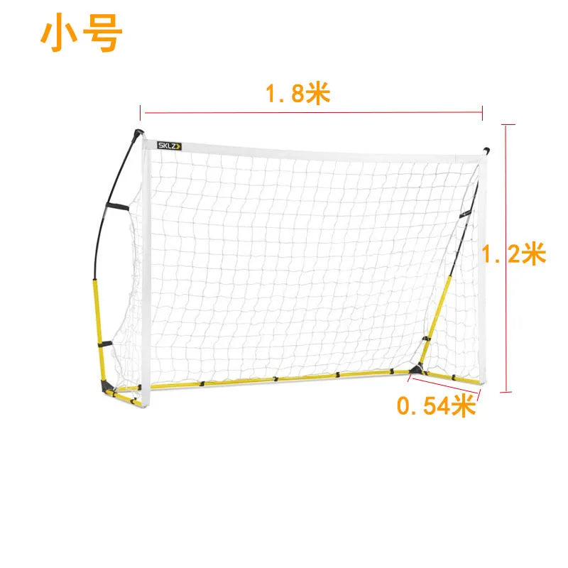 Quick Set Up Soccer Goal and Nets Instant Collapsible Metal Base Durable Vertical Posts Folding Bow Style Football Goal