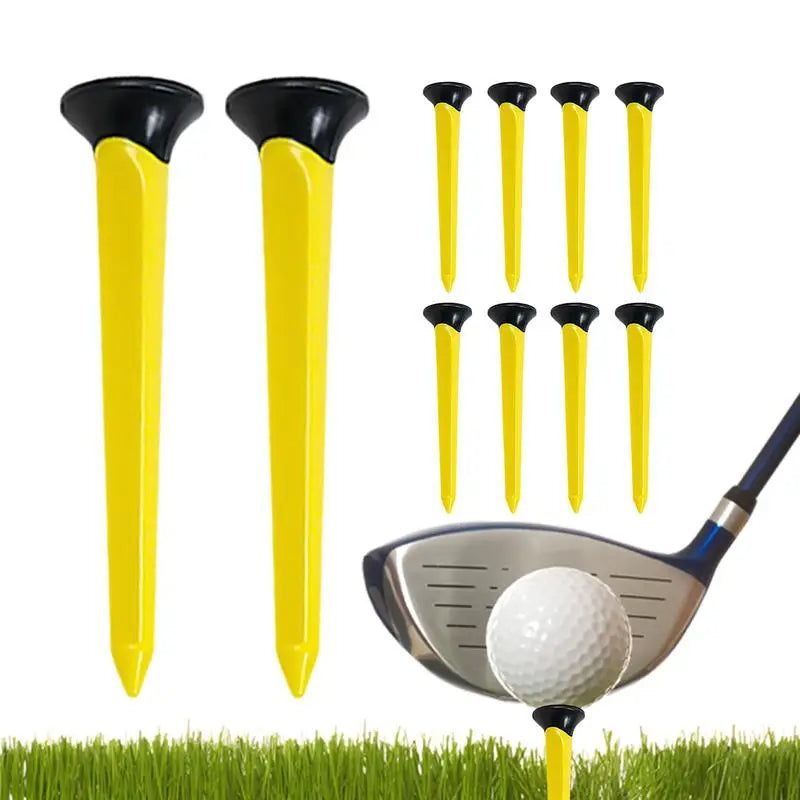 Long Golf Tees 10pcs Portable Short Golf Tees Golf Accessories Multifunctional Golf Practice Tee Equipment Colorful Golf Ball