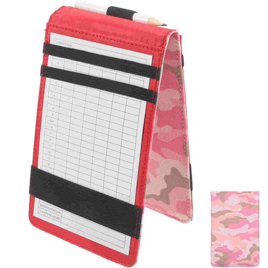 Golf Scorebook Pu Crocodile Pattern Special for Game Scoring Camouflage Powder Golfs Scorecards Note