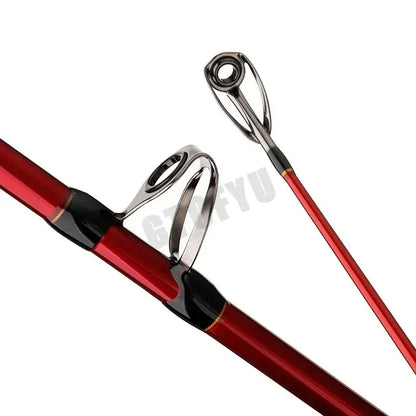 Portable Fishing Boat Rod  Lure Rod Ultralight Hard Carbon Fishing Rod 1.8 M 2.1 M 2.4 M Red Three-section New Fishing Pole