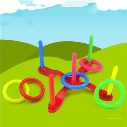 Y4UD 10 Pcs Plastic Toss Rings Target Throw Carnival Backyard Park Games Kids Intelli