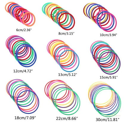 Y4UD 10 Pcs Plastic Toss Rings Target Throw Carnival Backyard Park Games Kids Intelli