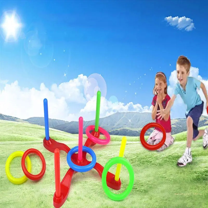 Y4UD 10 Pcs Plastic Toss Rings Target Throw Carnival Backyard Park Games Kids Intelli