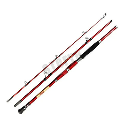 Portable Fishing Boat Rod  Lure Rod Ultralight Hard Carbon Fishing Rod 1.8 M 2.1 M 2.4 M Red Three-section New Fishing Pole