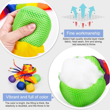 Hand Throw Ribbon Sandbag Meteor Ball Toss Game Outdoor Sports Training Toys Kids Educational Learning Development Toys Gift