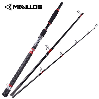 Mavllos STROMII Tuna Spinning Rod For Boat Fishing  1.8M 2.1M 3 Sections Lure 70-250g MH Power 30-50LB Saltwater Jigging Rod